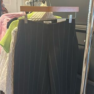 Pinstripe max studio flat front wide leg size small